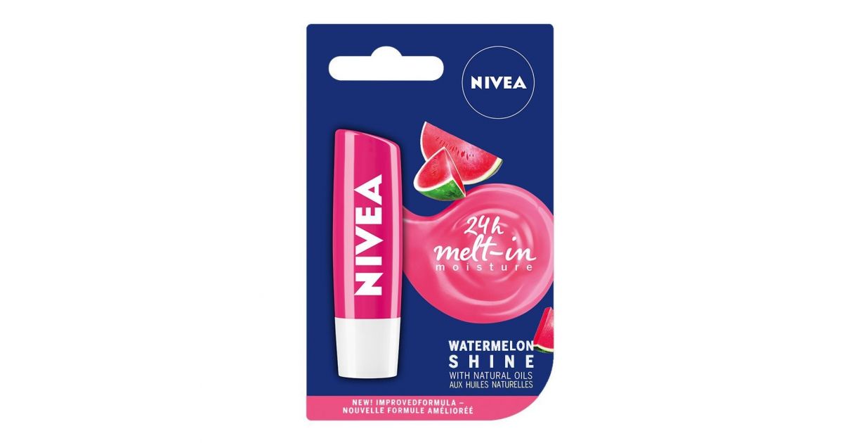 Nivea 24h Melt-in Moisture Caring Lip Balm, Watermelon Shine - 4.8 g ...